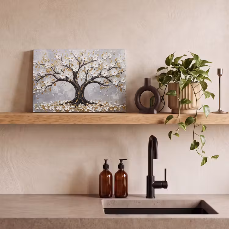 Boom - Bloemen - Natuur - Abstract - Wit canvas 2cm klein -closeup_print_DE