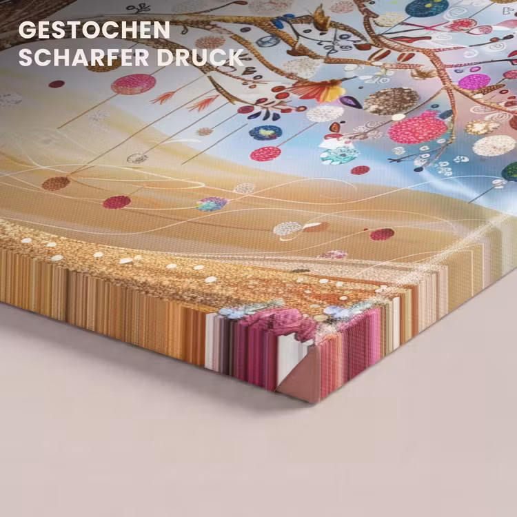 Levensboom - Goud - Kleurrijk - Abstract - Aesthetic canvas 2cm klein -uniquesellingpoint_afwerking-onlywow_DE