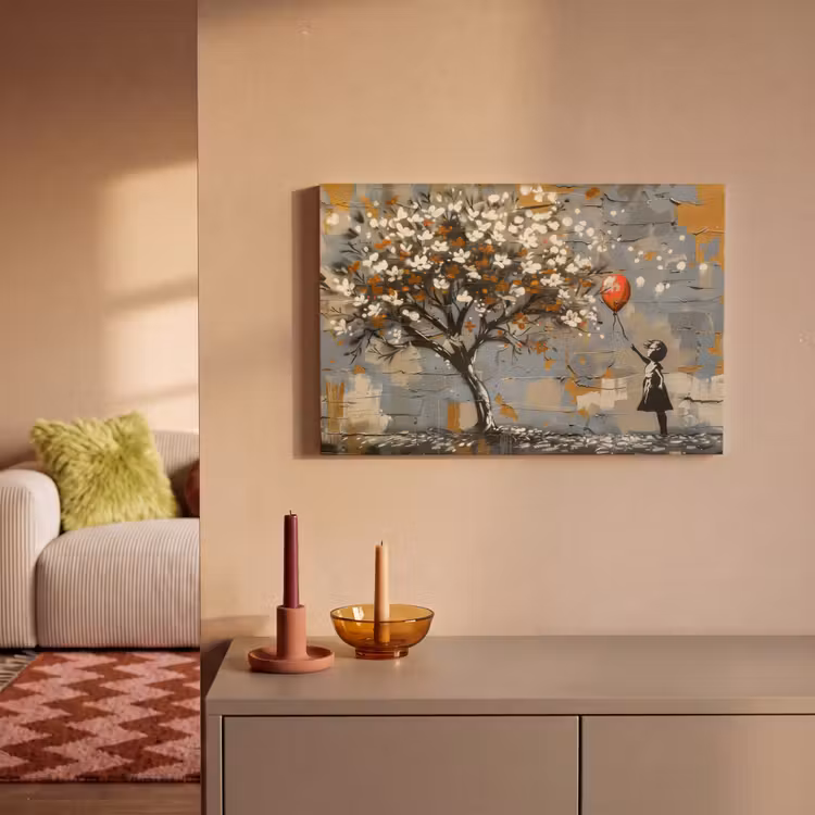 Boom - Graffiti - Banksy Style - Balloon Girl canvas 2cm klein -sfeer1