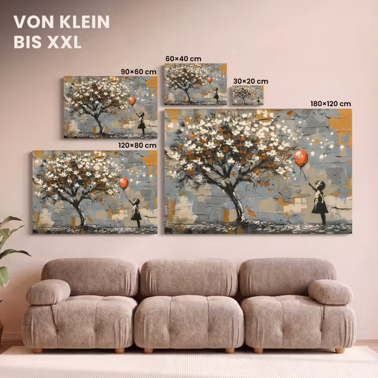 Boom - Graffiti - Banksy Style - Balloon Girl canvas 2cm klein -Xsfeer8_DE