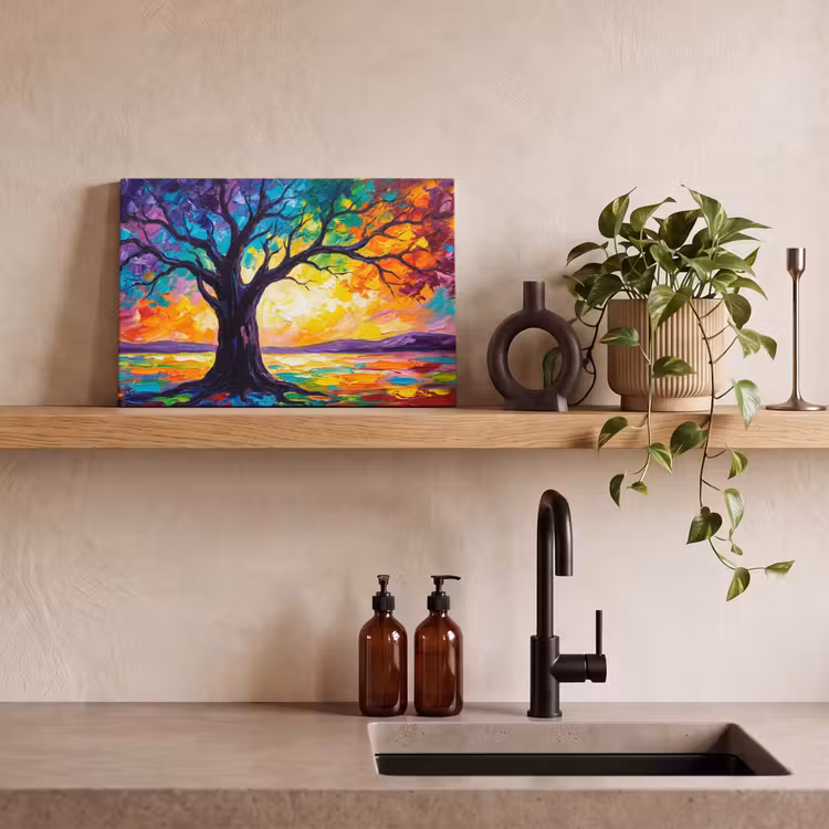 Boom - Landschap - Natuur - Abstract - Kleurrijk canvas 2cm klein -closeup_print_DE