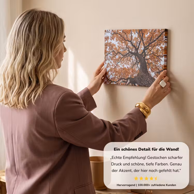 Boom - Bladerdak - Herfst - Oranje - Sfeervol canvas 2cm klein -sfeer3