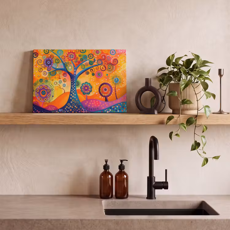 Boom - Levensboom - Abstract - Kleurrijk canvas 2cm klein -closeup_print_DE
