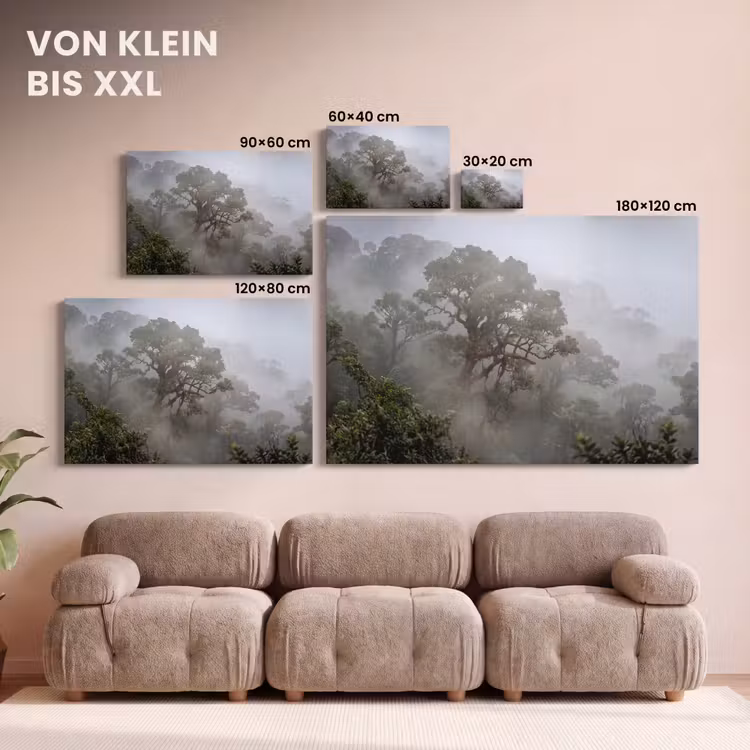 Boom - Mistig - Bos - Groen - Natuur canvas 2cm klein -Xsfeer8_DE