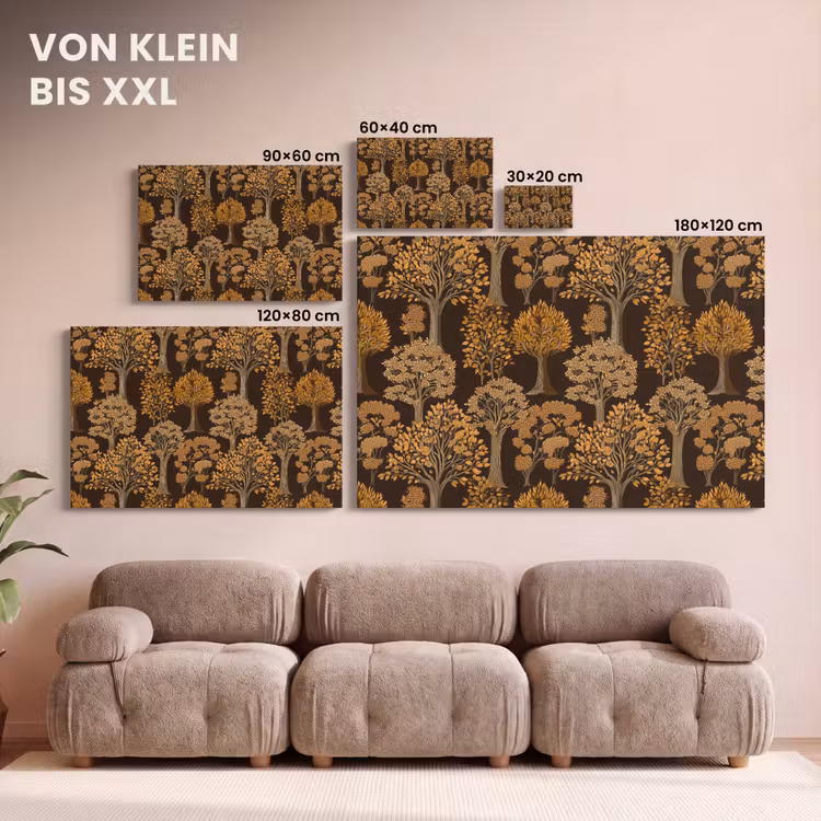 Bomen - Patroon - Bruin canvas 2cm klein 34 -Xsfeer8_DE