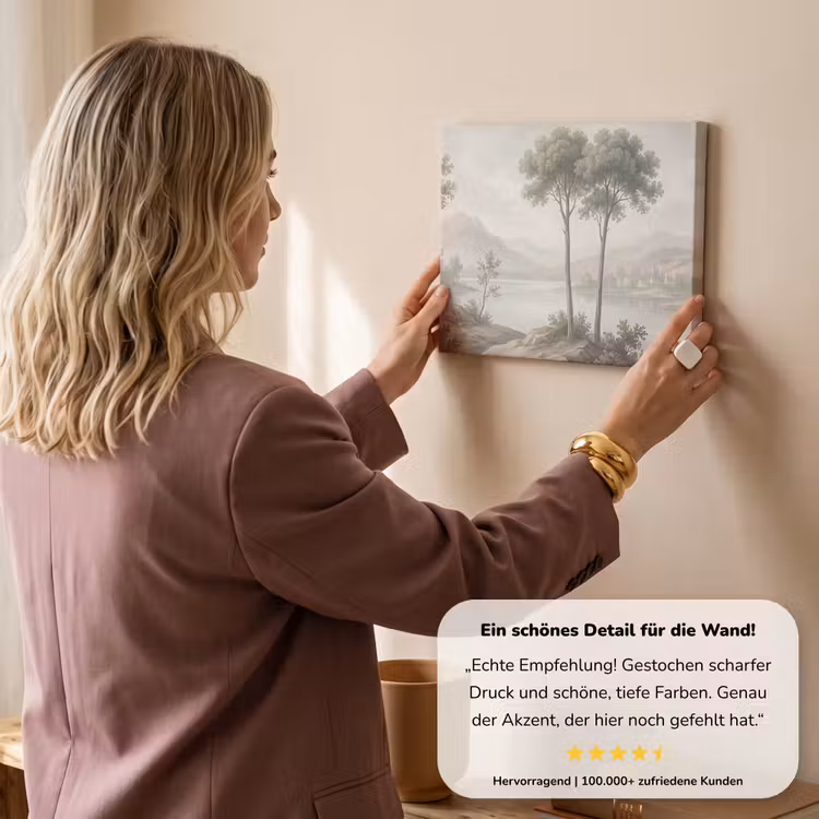 Bomen - Meer - Bergen - Illustratie canvas 2cm klein -Xsfeer7_DE