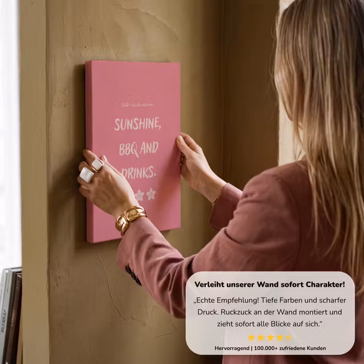BBQ - Quote - Roze - Zomer canvas 2cm klein -sfeer3