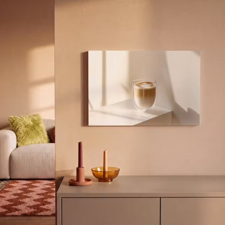 Mok - Latte - Minimalistisch - Schaduw canvas 2cm klein -sfeer1