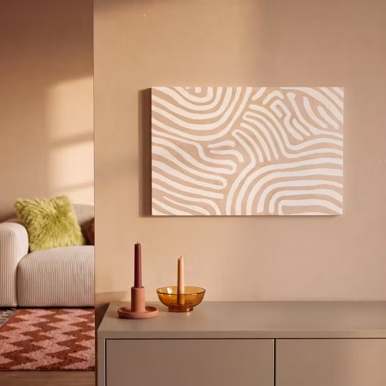 Beige - Aardspatroon canvas 2cm klein -sfeer1