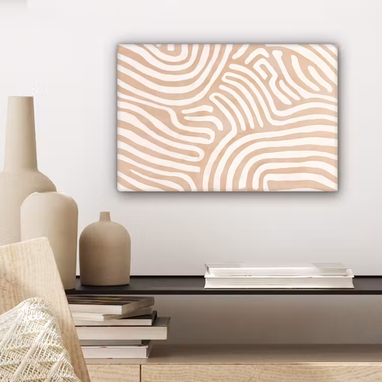 Beige - Aardspatroon canvas 2cm klein -sfeer6