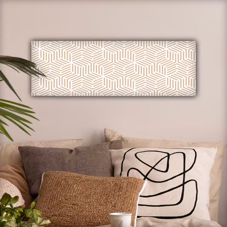 Beige - Geometrie - Patronen - Abstract canvas 2cm klein 828 -sfeer1