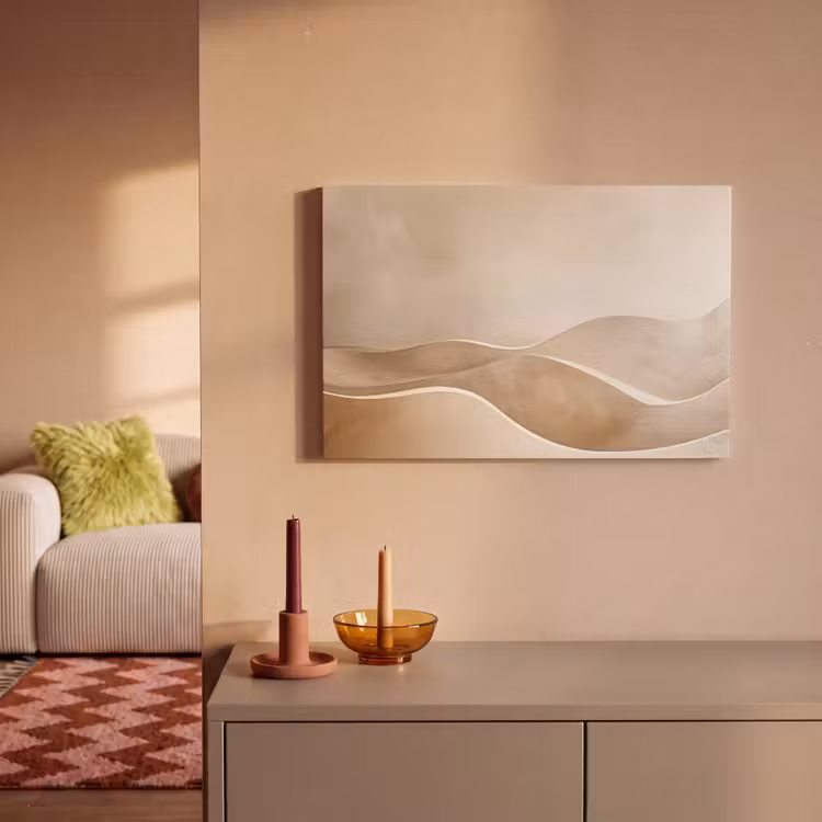 Beige - Heuvels - Patroon canvas 2cm klein -sfeer1