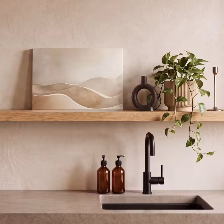 Beige - Heuvels - Patroon canvas 2cm klein -sfeer3