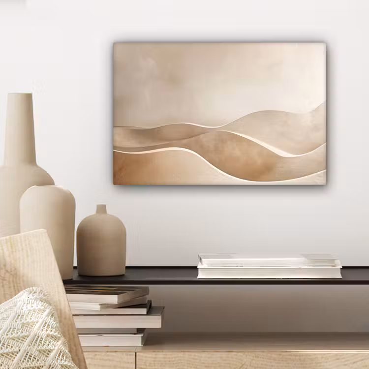 Beige - Heuvels - Patroon canvas 2cm klein -sfeer6