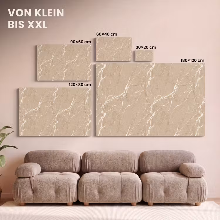 Beige - Marmer - Organisch - Wit canvas 2cm klein 34 -Xsfeer8_DE