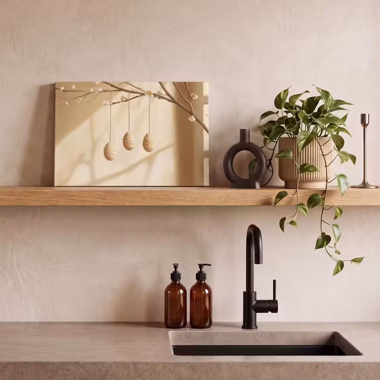 Beige - Paastak - Eieren canvas 2cm klein -sfeer3