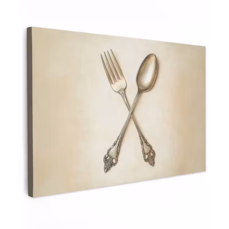 Beige - Vintage - Bestek canvas 2cm klein -z3d