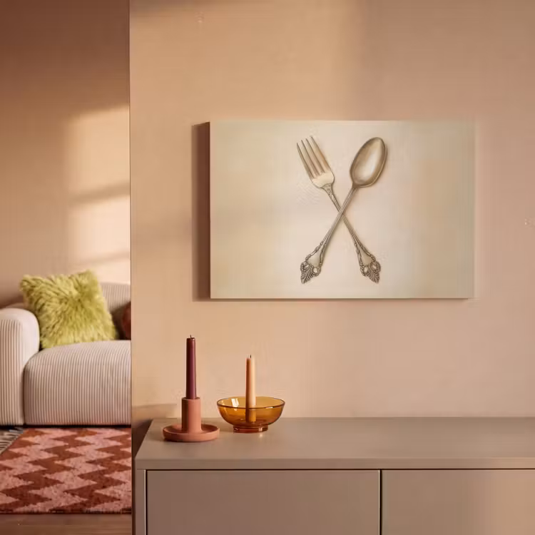 Beige - Vintage - Bestek canvas 2cm klein -sfeer1