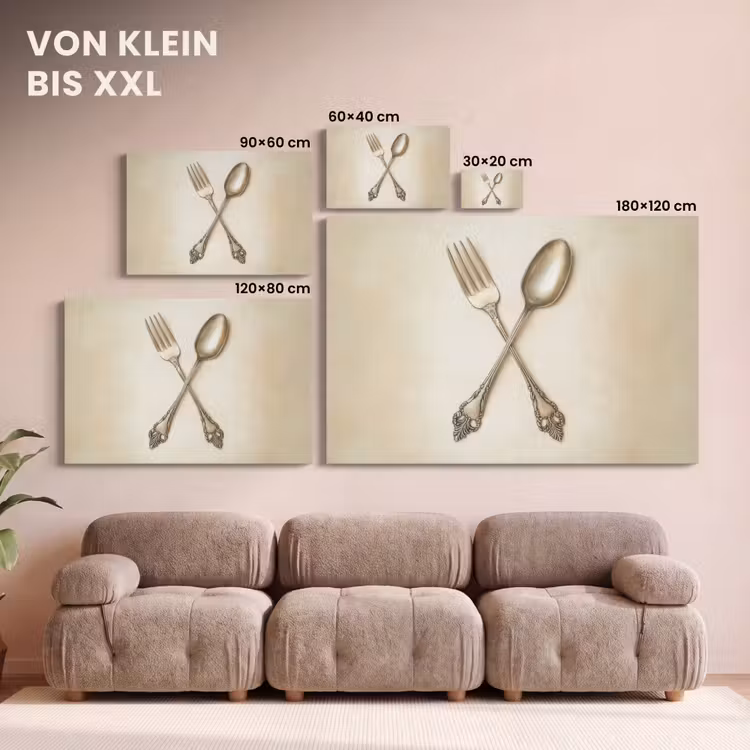 Beige - Vintage - Bestek canvas 2cm klein -Xsfeer8_DE