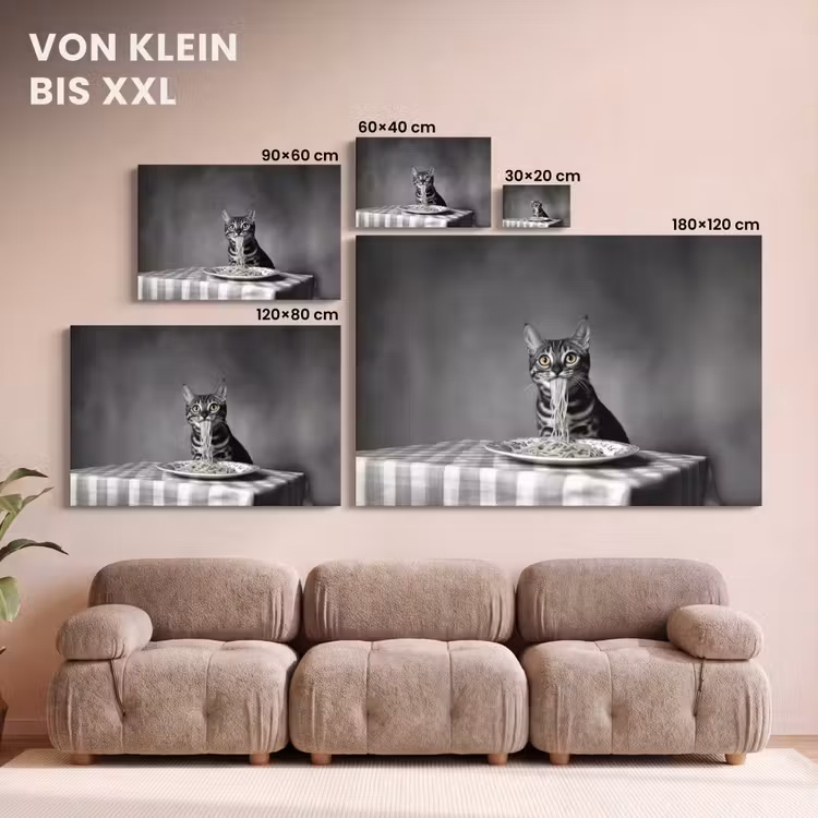 Bengaal - Kat - Tafelkleed - Zwart - Wit - Dier canvas 2cm klein -Xsfeer8_DE