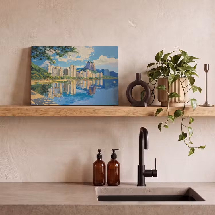 Berg - Skyline - Strand - Water canvas 2cm klein -sfeer6