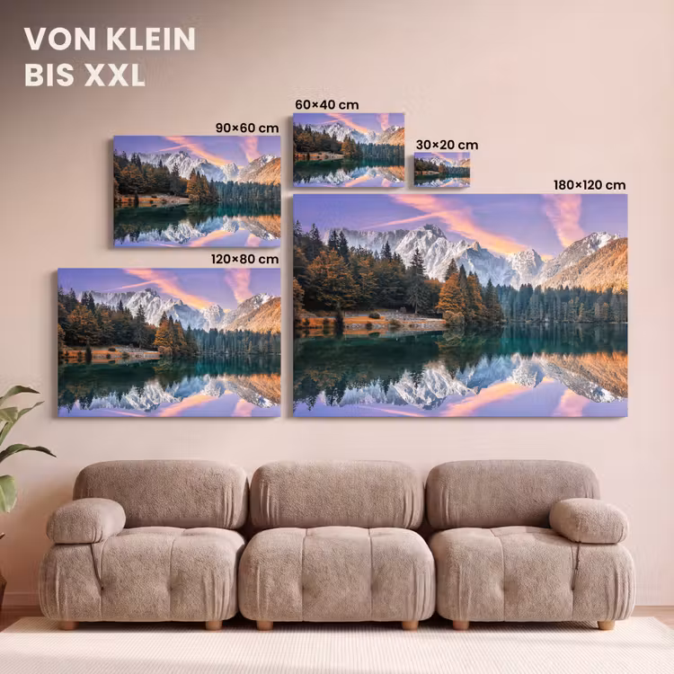 Bergen - Bos - Water - Lucht - Roze - Paars canvas 2cm klein -Xsfeer8_DE