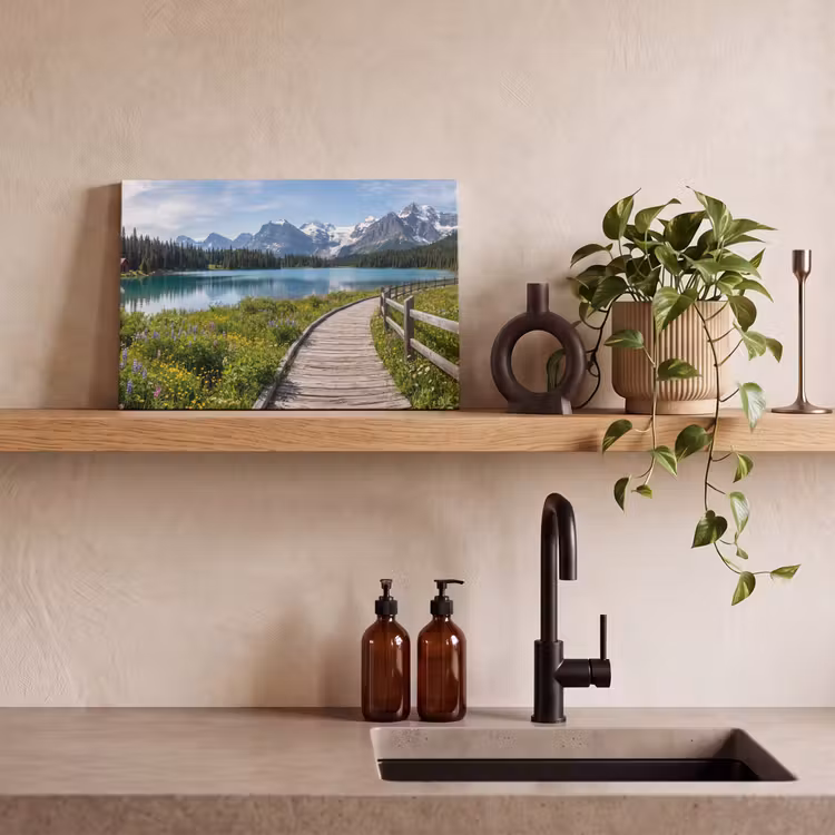 Bergen - Meer - Landschap - Blauw canvas 2cm klein -closeup_print_DE