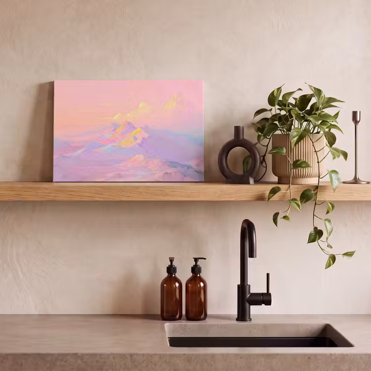 Bergtoppen - Wolken - Dromerig canvas 2cm klein -sfeer3