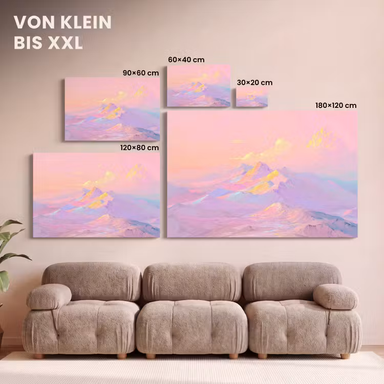 Bergtoppen - Wolken - Dromerig canvas 2cm klein -Xsfeer8_DE