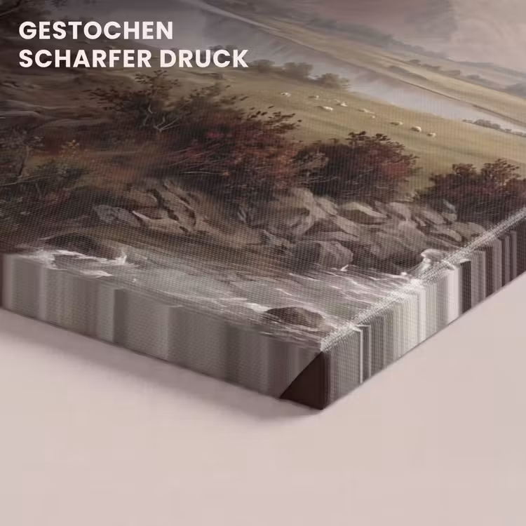 Berglandschap - Meer - Bergen - Vallei - Klassiek canvas 2cm klein -uniquesellingpoint_afwerking-onlywow_DE