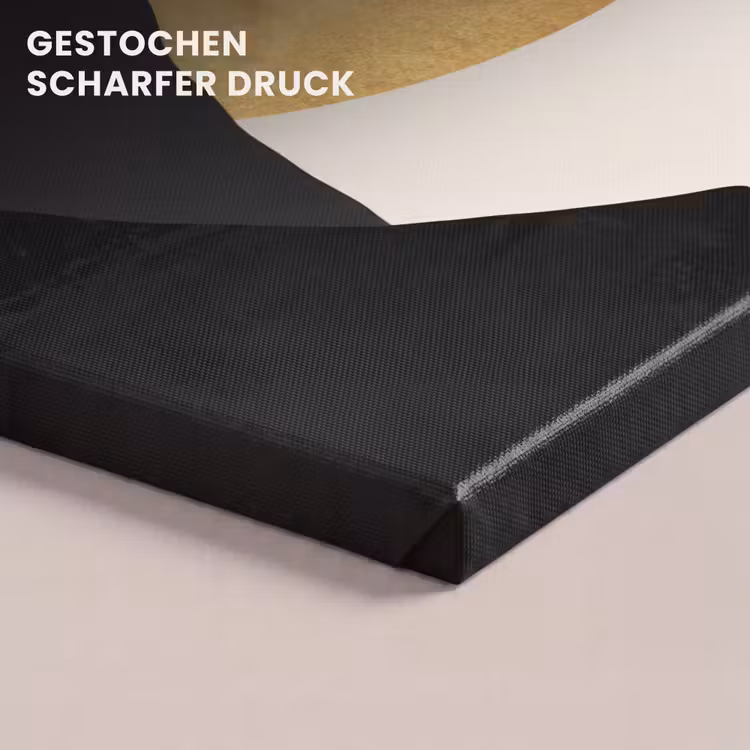 Bergsilhouetten - Gouden cirkel - Beige canvas 2cm klein -closeup_print_DE