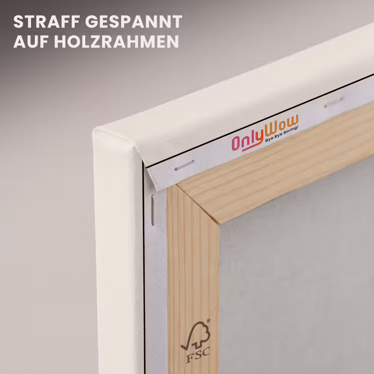 Bergsilhouetten - Gouden cirkel - Beige canvas 2cm klein -uniquesellingpoint_afwerking-onlywow_DE