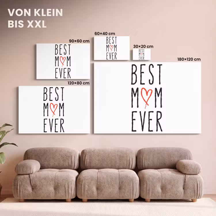 Best mom ever - Spreuken - Mama - Quotes canvas 2cm klein -uniquesellingpoint_afwerking-onlywow_DE