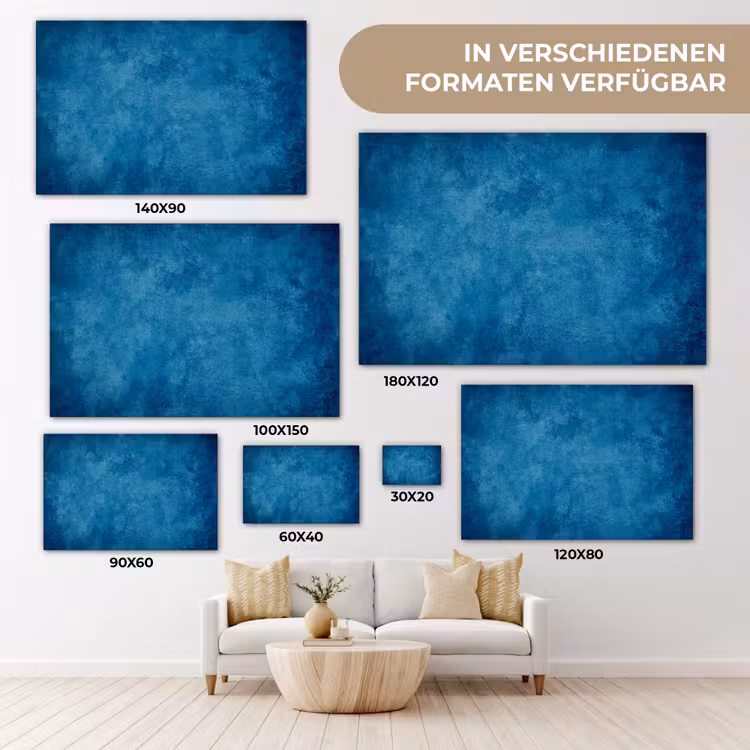 Beton - Blauw - Vintage - Structuur - Industrieel canvas 2cm klein -Xsfeer8_DE