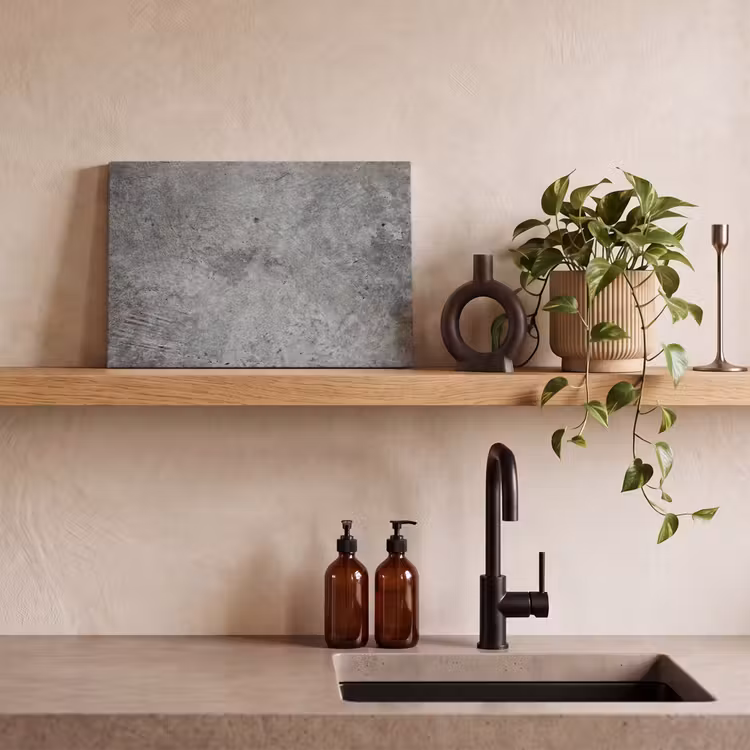 Beton - Leisteen - Grijs -Betonstructuur canvas 2cm klein -sfeer3
