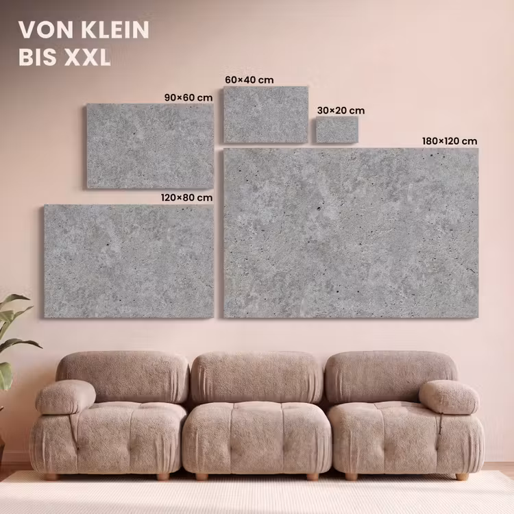 Beton - Leisteen - Grijs - Betonstructuur canvas 2cm klein -Xsfeer8_DE