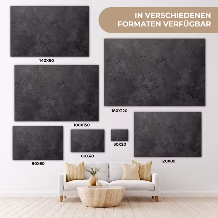 Beton - Structuur - Industrieel - Zwart - Grijs canvas 2cm klein -Xsfeer8_DE