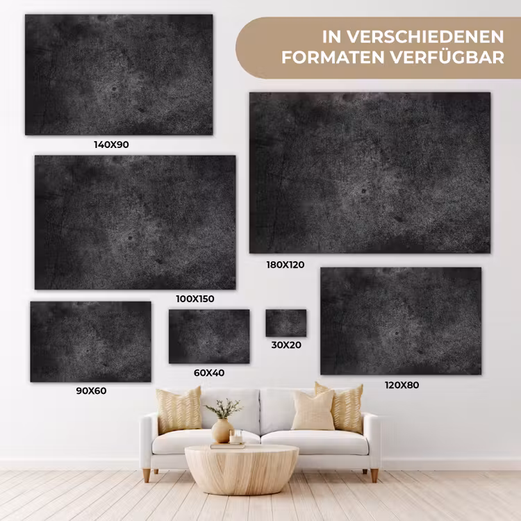 Beton - Structuur - Retro - Zwart - Grijs - Rustiek canvas 2cm klein -Xsfeer8_DE