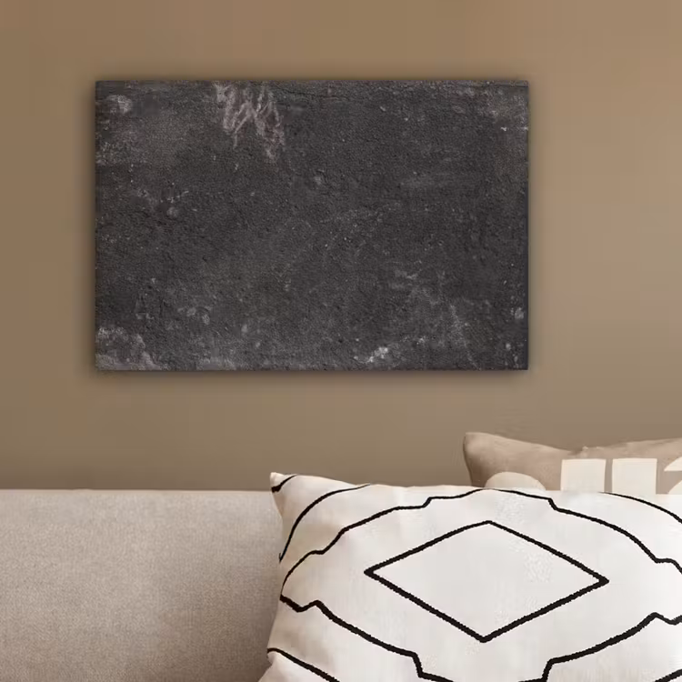 Beton - Muur - Zwart - Vintage - Industrieel canvas 2cm klein -sfeer3