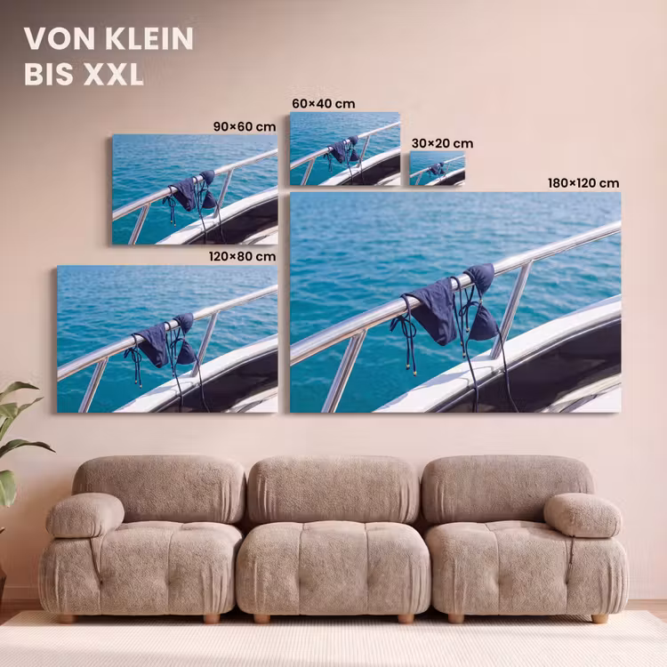 Bikini - Reling - Zee - Zomer - Blauw canvas 2cm klein -Xsfeer8_DE