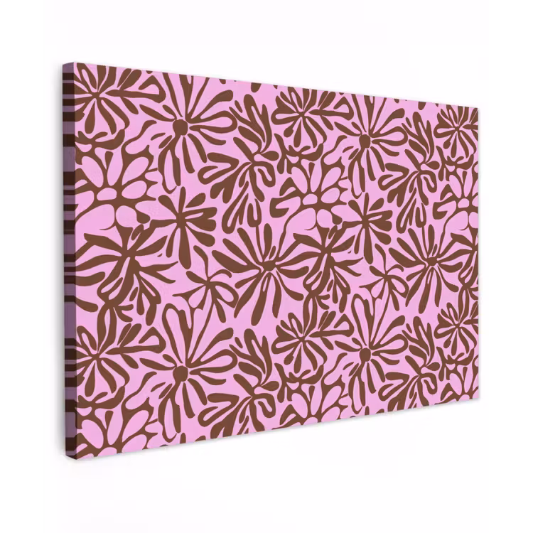Organisch - Patroon - Roze canvas 2cm klein 34 -z3d