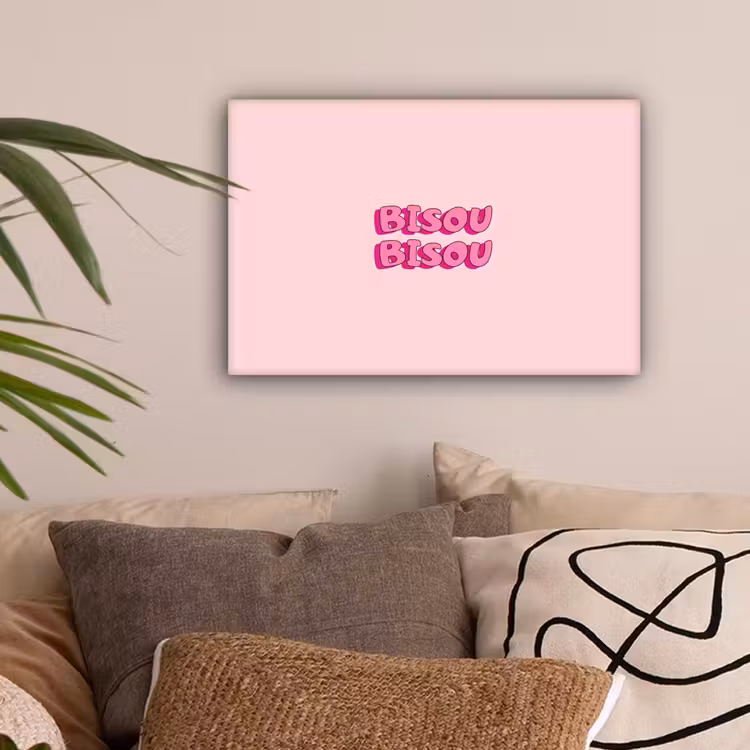 Bisou - Roze - Schaduw canvas 2cm klein -sfeer1