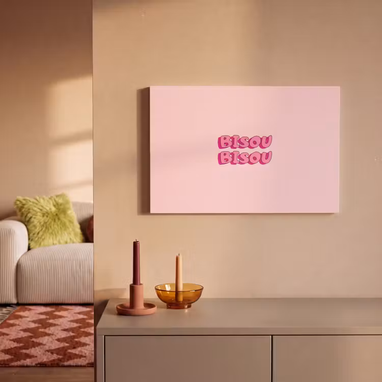 Bisou - Roze - Schaduw canvas 2cm klein -sfeer1