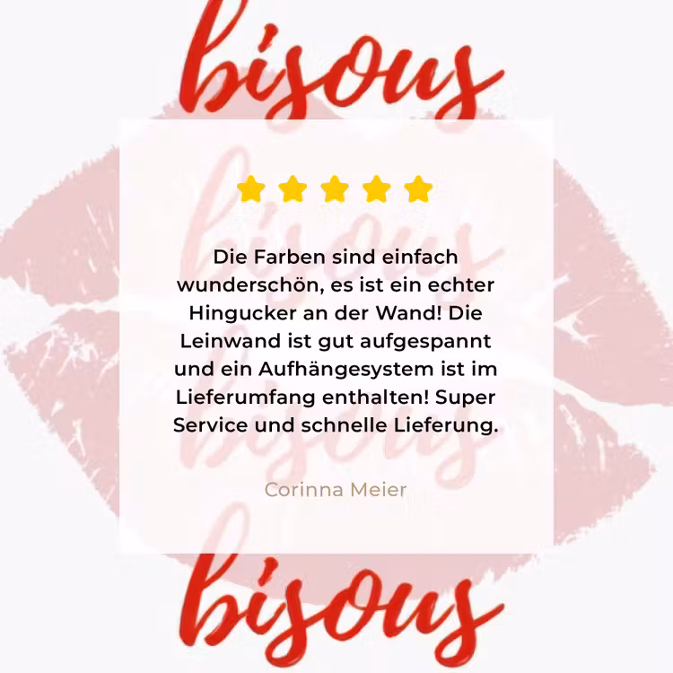 Bisous - Lip - Wit - Rood canvas 2cm klein -Xsfeer7_DE
