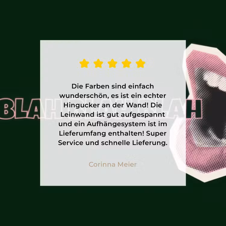 BLAH BLAH BLAH - Mond - Groen canvas 2cm klein -Xsfeer7_DE