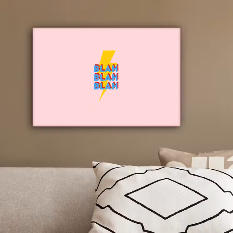 Blah - Bliksem - Roze canvas 2cm klein -sfeer3
