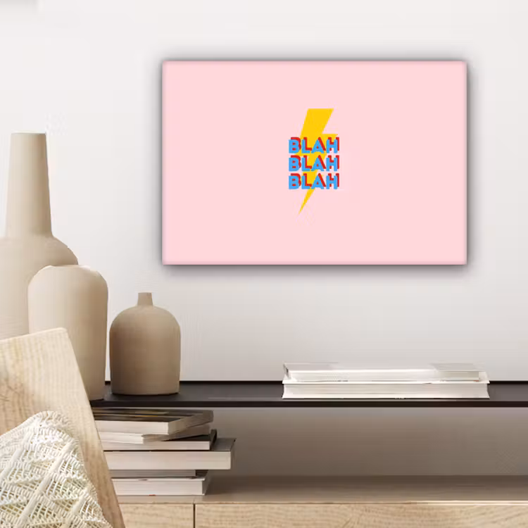 Blah - Bliksem - Roze canvas 2cm klein -sfeer6