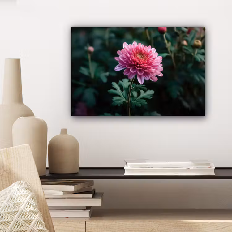 Blad - Chrysant - Roze - Schaduw canvas 2cm klein -closeup_print_DE