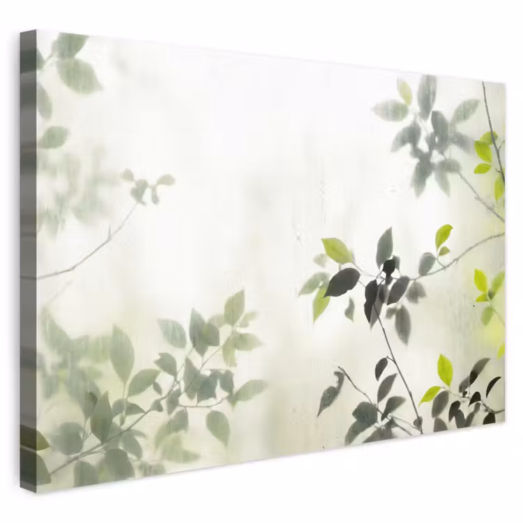 Blad - Schaduw - Natuur - Abstract - Groen canvas 2cm klein -3d