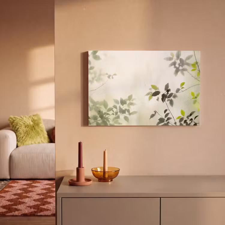 Blad - Schaduw - Natuur - Abstract - Groen canvas 2cm klein -sfeer1